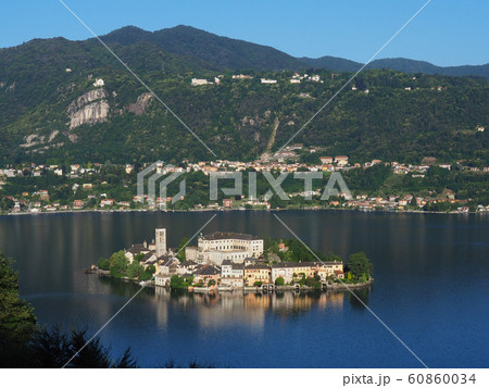 オルタ湖 風景 ヨーロッパ 湖の写真素材
