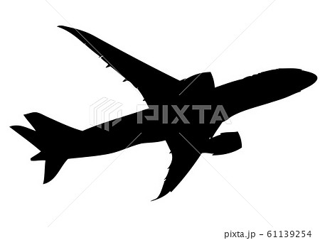 飛行機 旅客機 シルエット 航空機のイラスト素材