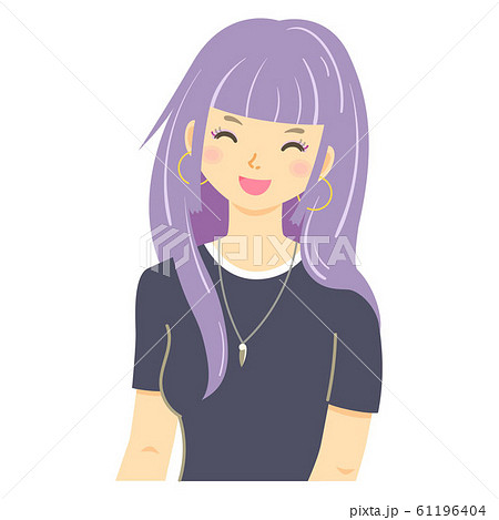 前髪ぱっつんのイラスト素材