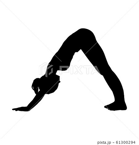 下向きの犬のポーズのイラスト素材