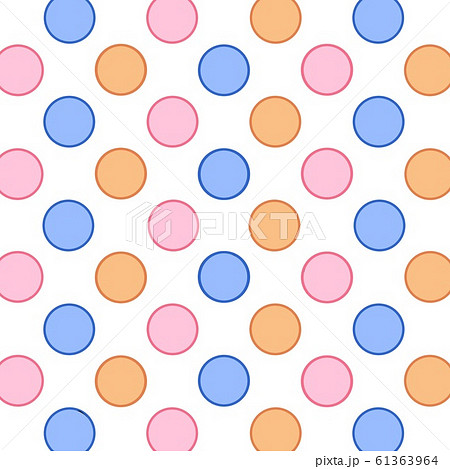 水玉 ピンク 水色 オレンジ 黒 壁紙 背景 素材のイラスト素材