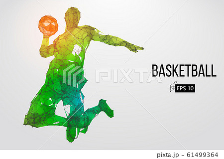 バスケ バスケットボール ジャンプ 跳ねるのイラスト素材