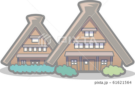 合掌造りのイラスト素材