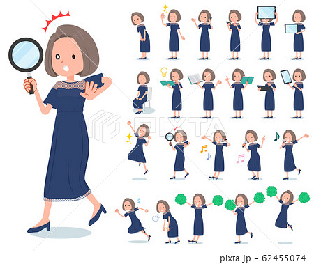 女性 ドレス 座る 人物のイラスト素材