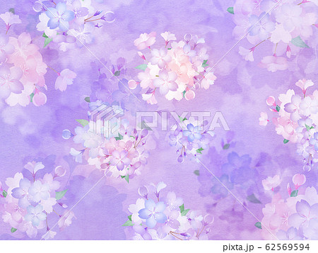 花柄 和柄 紫 和風 壁紙の写真素材 Pixta
