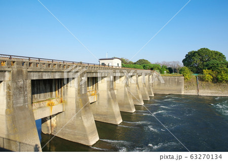 関宿水門の写真素材