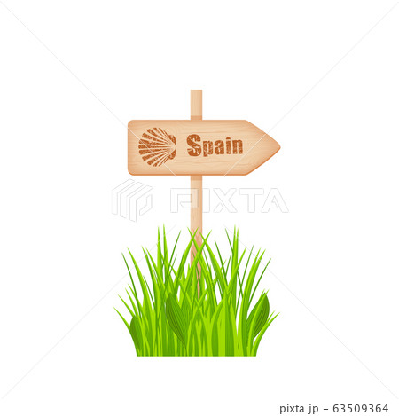 Camino De Santiago Route Sign On The Poleのイラスト素材