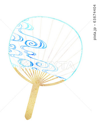 うちわ 団扇 模様 夏のイラスト素材