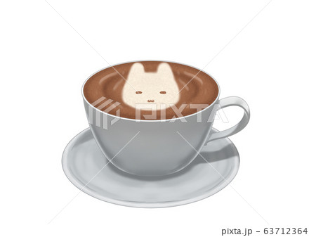 ラテアート ラテ カフェラテ うさぎの写真素材 - PIXTA