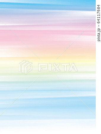 パステルカラーの虹色青空背景ベクターイラストのイラスト素材