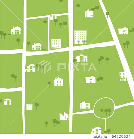 イラストマップ 建物 地図 街のイラスト素材