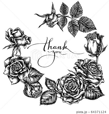 花 白黒 一輪のイラスト素材