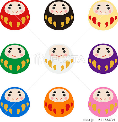 だるま 縁起物 ベクター 当選のイラスト素材