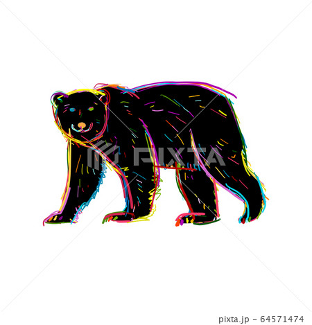 怒っている 怒り くま クマのイラスト素材