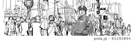 ポリス アメリカのポリス 警察官 警備のイラスト素材