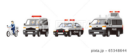 パトカー 警察 乗り物 イラストのイラスト素材