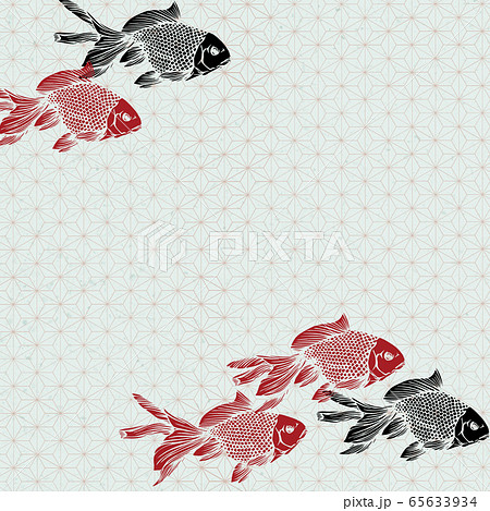 金魚 イラスト 白黒の写真素材 Pixta