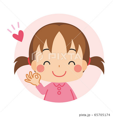 子ども アイコン 可愛い 女の子のイラスト素材