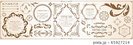 フレーム エレガント アンティーク 枠のイラスト素材