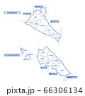 北海道地図 シンプル白地図 市区町村のイラスト素材