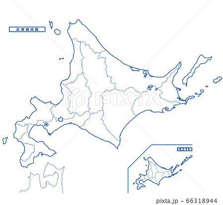 北海道地図のイラスト素材集 ピクスタ