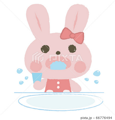 ウサギ ピンク 動物 キャラクターのイラスト素材