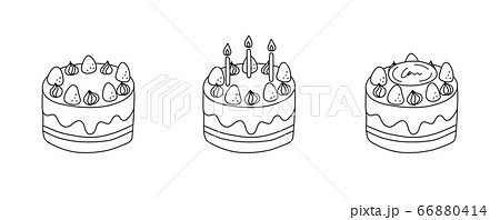 ケーキ ロウソク チョコケーキ おしゃれのイラスト素材