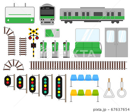 電車 鐵道的插圖素材集