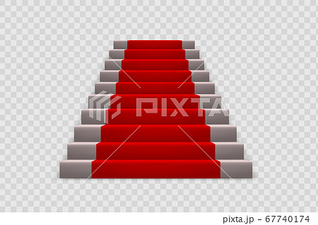 階段 じゅうたん レッドカーペット 赤絨毯のイラスト素材