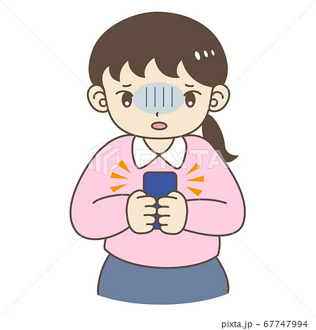 スマホ依存のイラスト素材