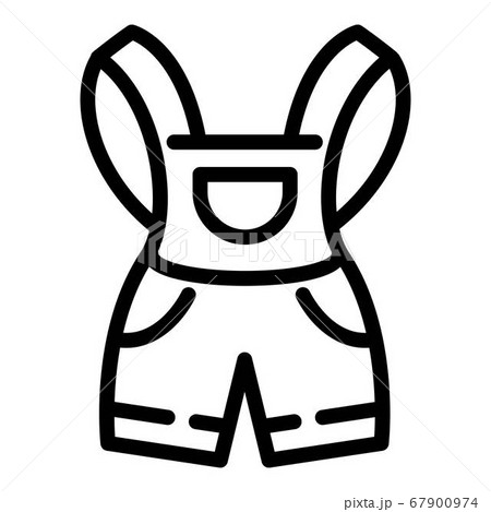 ズボン 半ズボン サスペンダー 子供服のイラスト素材