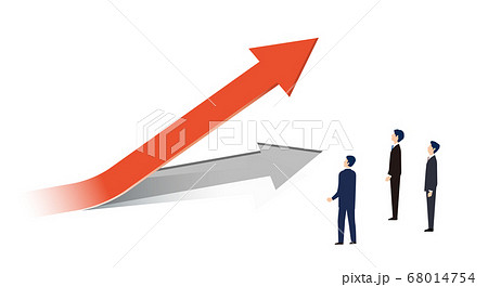 右上がり 矢印のイラスト素材