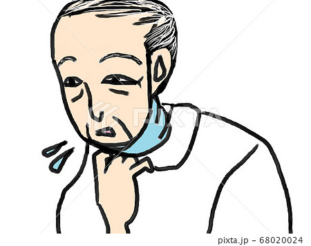 顎マスクのイラスト素材