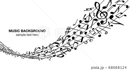 音楽 音符 白黒 楽譜のイラスト素材 音楽 音符 白黒 楽譜のイラスト素材