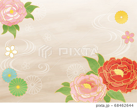 花 背景 和柄 和風のイラスト素材 Pixta