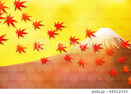 紅葉　富士山　もみじ　背景