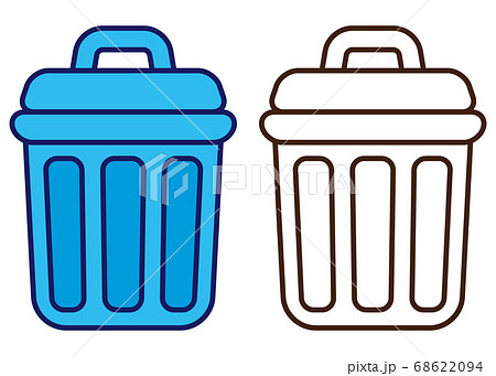 ゴミ箱 アイコン かわいい シンプルのイラスト素材