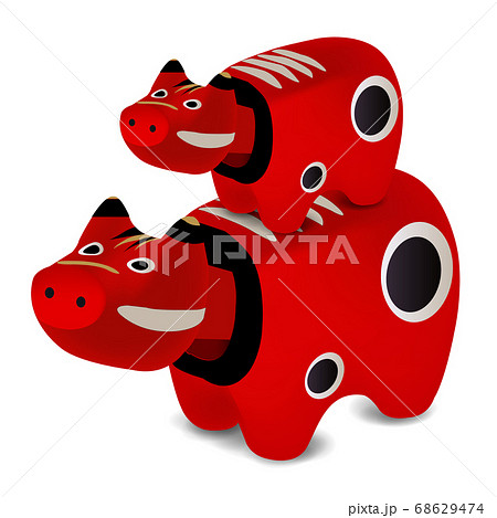 赤べこ　年賀状　縁起物　アイコン