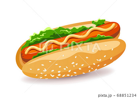 ホットドッグのイラスト素材