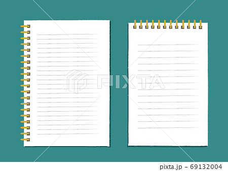 ノート ルーズリーフ 背景 イラストの写真素材