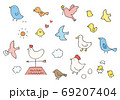 アヒル イラスト 手書き かわいいのイラスト素材