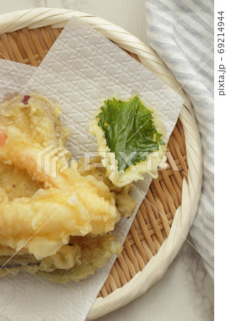 天ぷら 野菜 秋野菜 盛り合わせの写真素材