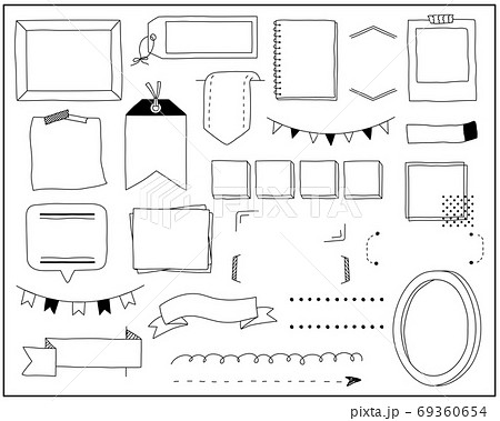 フレーム 囲み 線 手書きのイラスト素材 Pixta