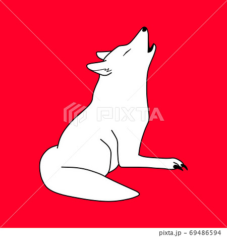 動物 陸上動物 オオカミ 狼のイラスト素材