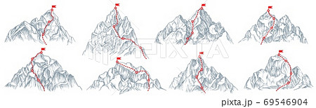 赤岳登山道のイラスト素材