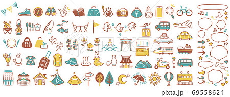 飛行機 航空機 アイコン 手描きのイラスト素材