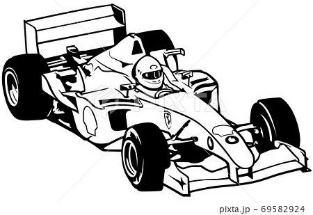 F1レーサー イラストのイラスト素材