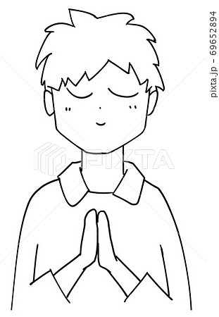 合掌 手を合わせる 祈る 祈りのイラスト素材