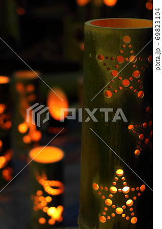 手作り灯篭の写真素材