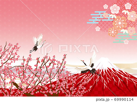 赤富士のイラスト素材 Pixta